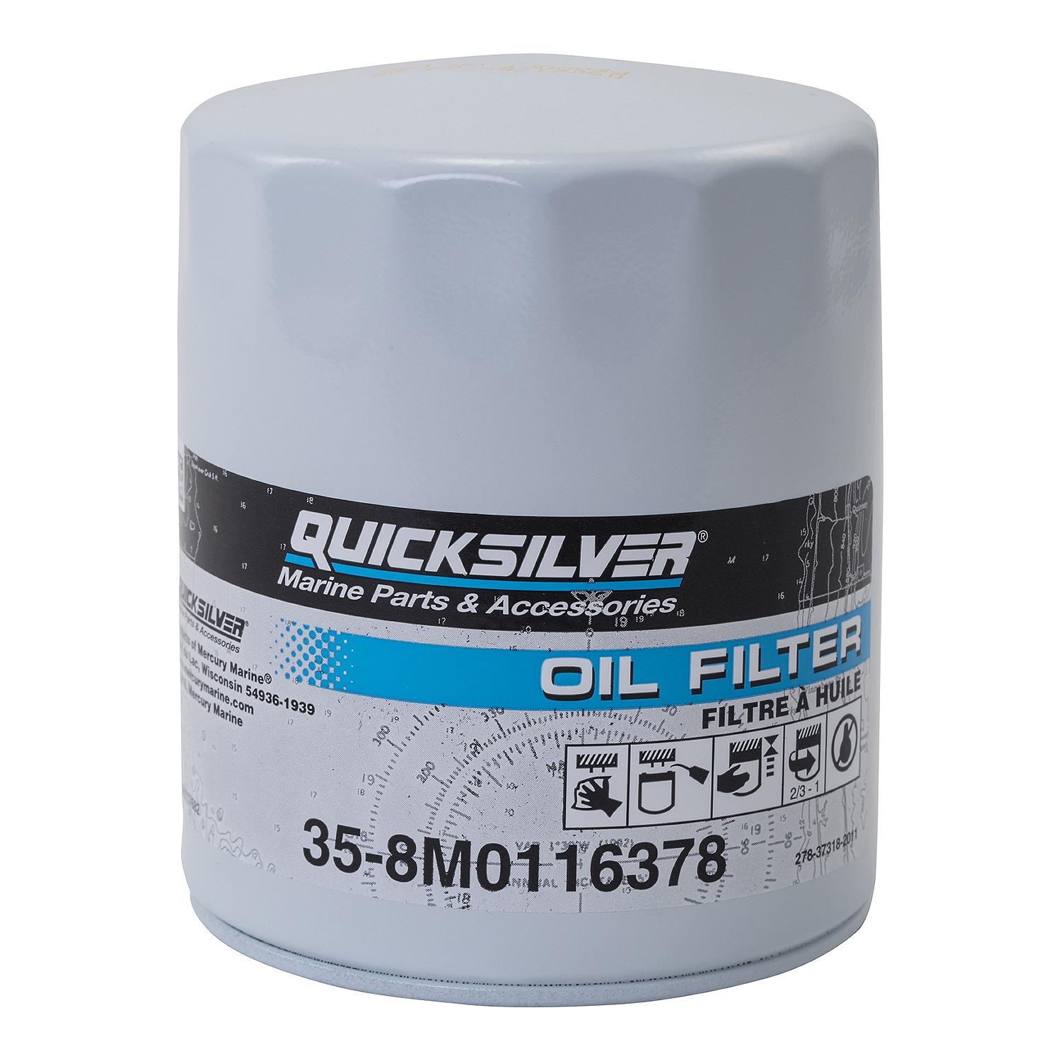Quicksilver 8M0116378 Oil Filter for MerCruiser Ford Engines