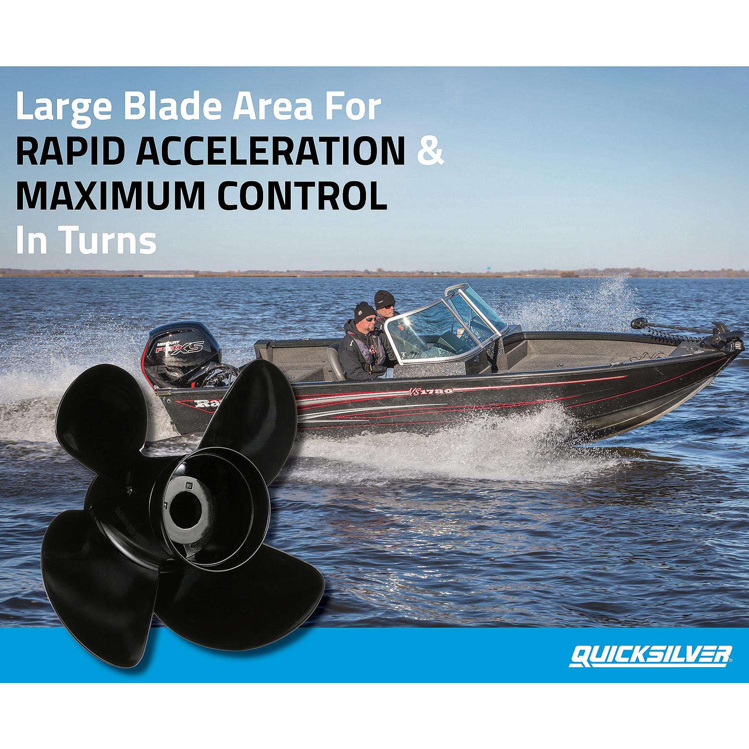 Quicksilver 8M0055534 Nemesis 4-Blade Aluminum Propeller 14 x 17 RH