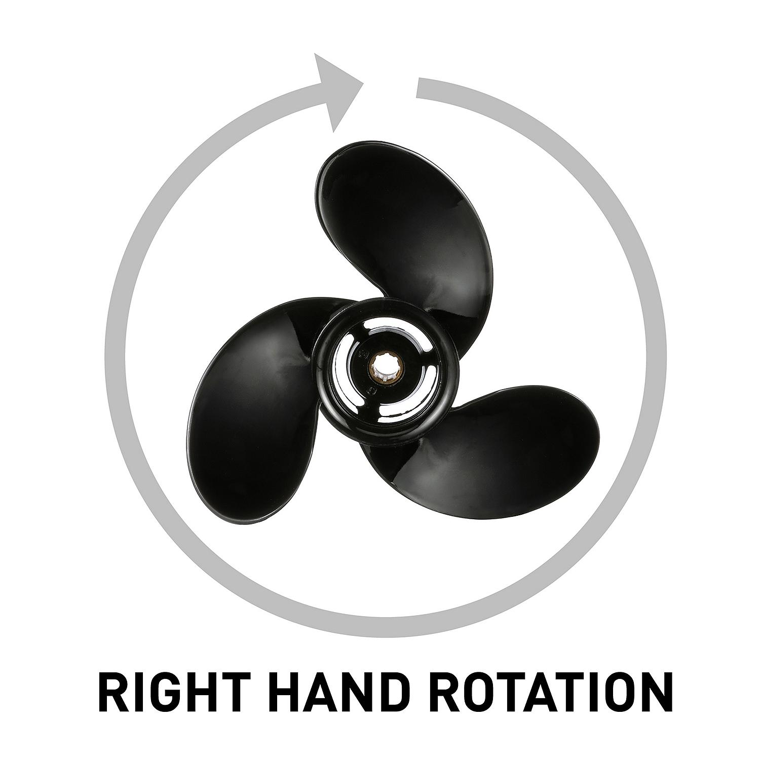 Quicksilver QA2128R Black Diamond 3-Blade Aluminum Propeller 9x9 RH