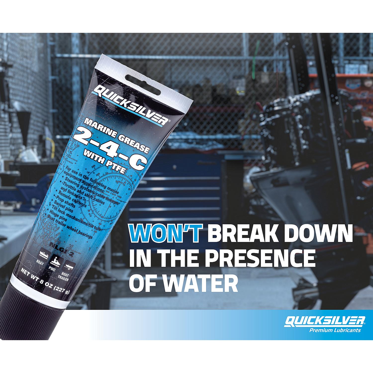 Quicksilver 802859Q1   2-4-C Marine Grease w/ Teflon, Multi-Purpose Marine Lubricant, 8 oz. Tube