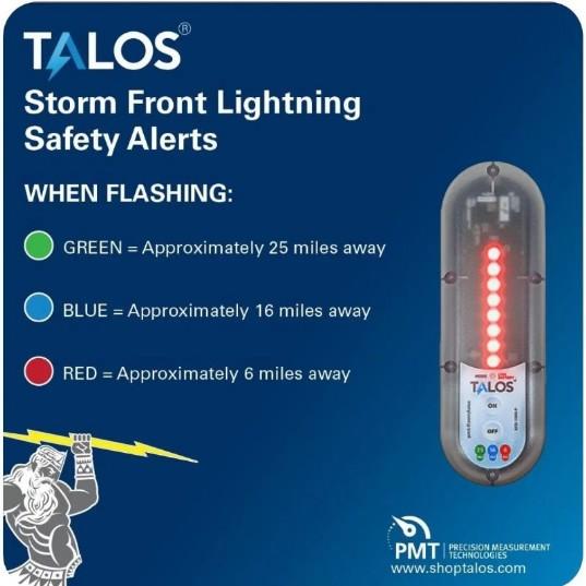 Talos SFD-1414P-MTB Lightning Detector with 14x14 Safety Sign for Marinas and Outdoor Facilities