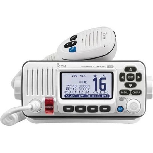 Icom M424GWHITE VHF Marine Radio with Built-In GPS - White