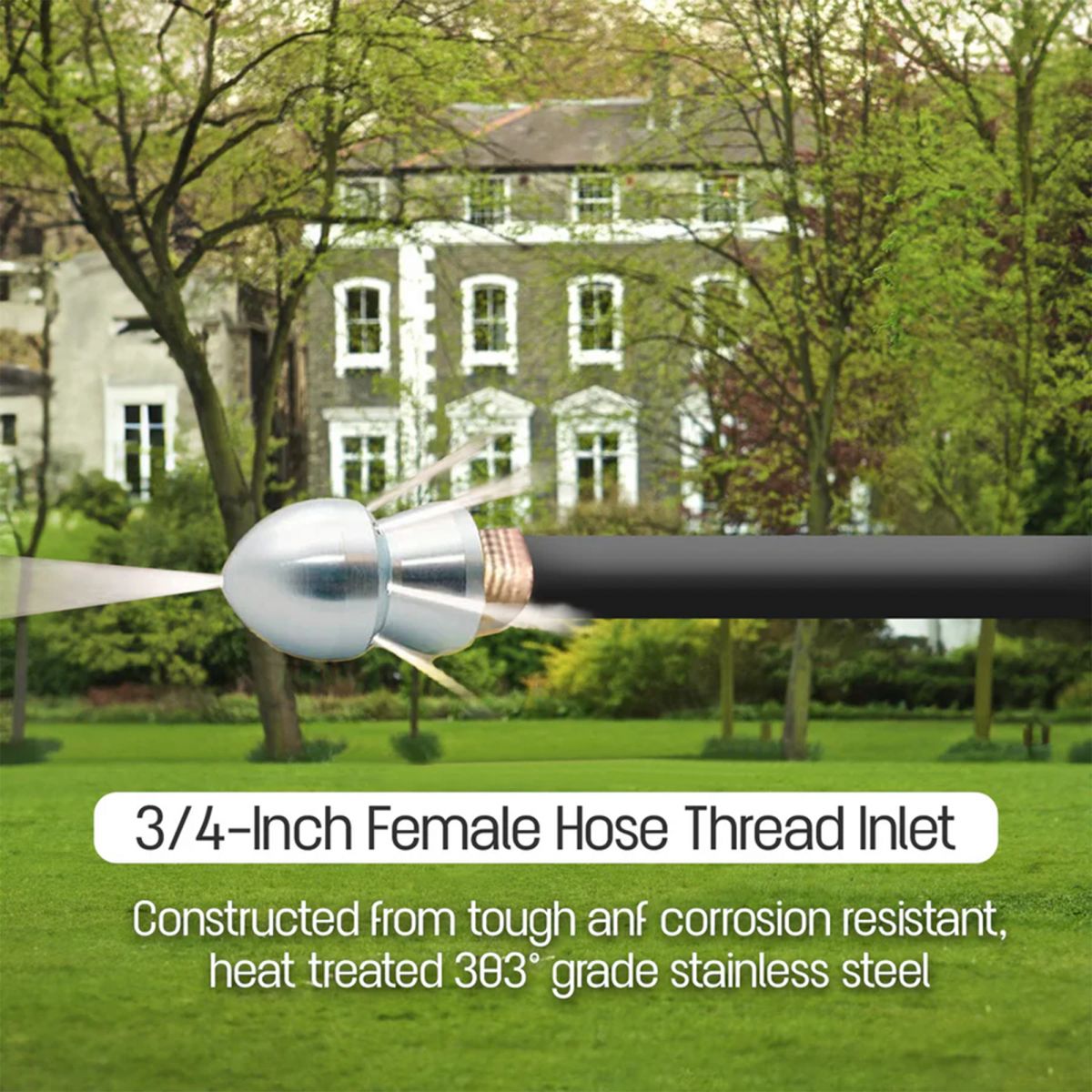 Avagard AVG-SN6-75 Heavy-Duty Drain Blaster Nozzle Stainless Steel