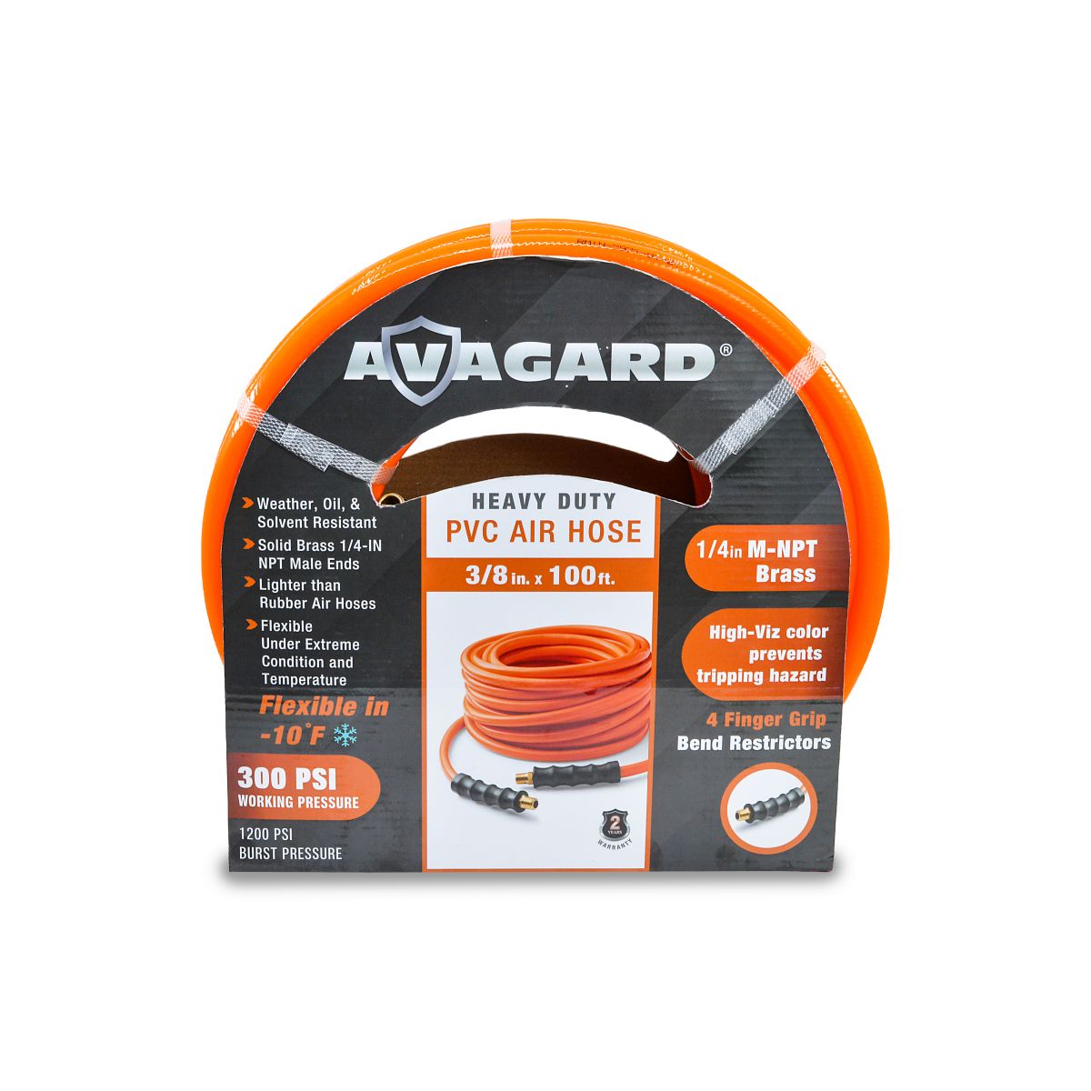 Avagard PV38100 PVC Air Hose Assembly 3/8" x 100' Lightweight Compressor Hose