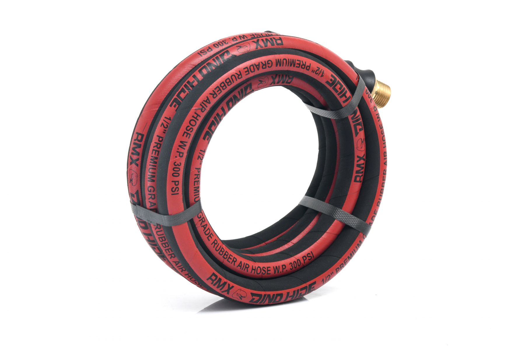 Dino-Hide WLEPRO1210 Rubber Air Hose Assembly 1/2" x 10' 300 PSI