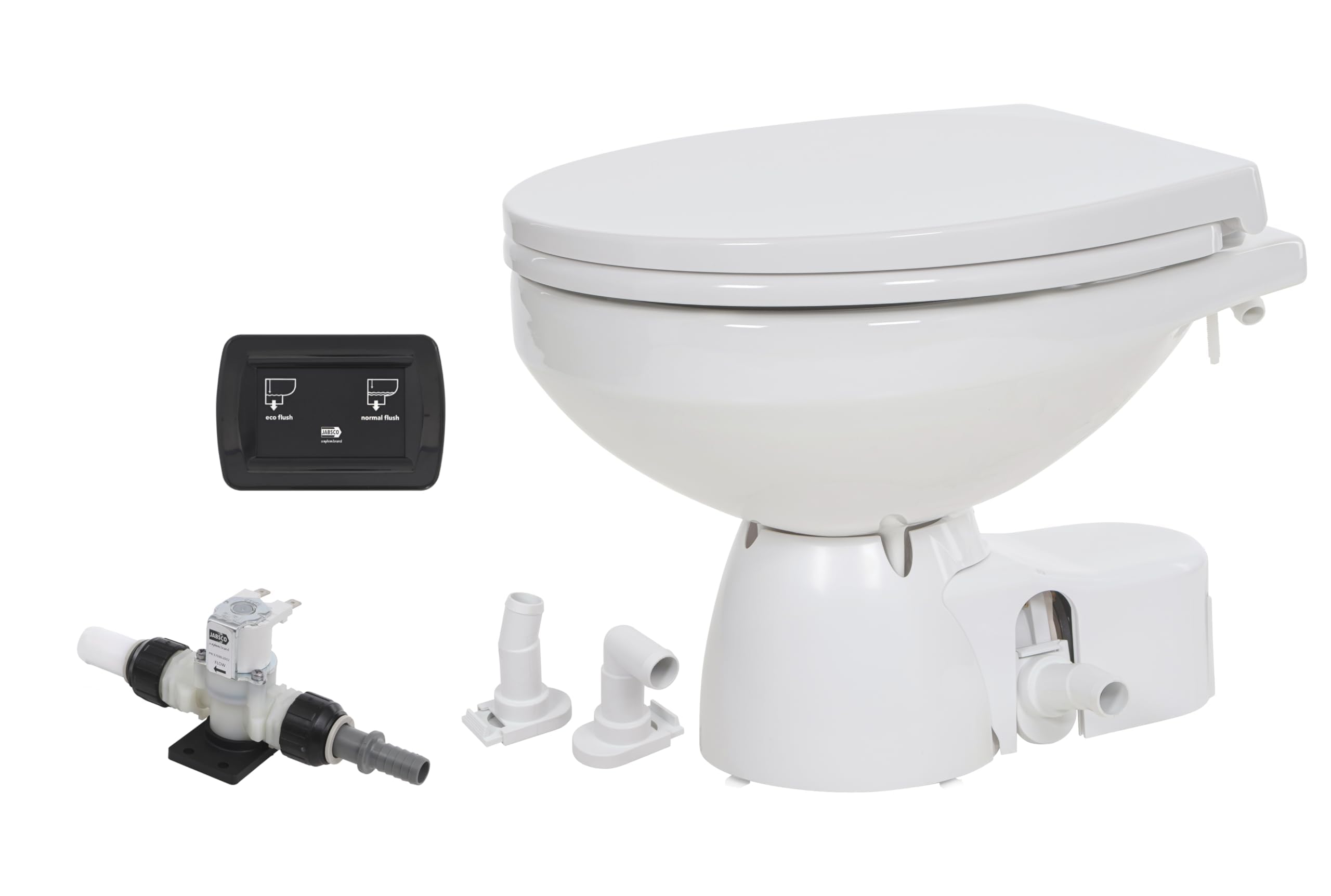 Jabsco 38045-4194RSP Quiet Flush E2 Marine Toilet Regular Bowl 24V Fresh Water