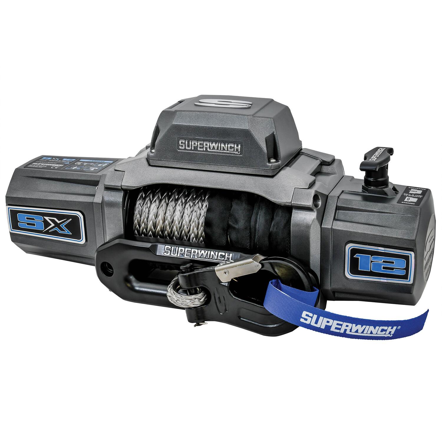 Superwinch 1712201 SX12SR 12,000 lb Synthetic Rope Electric Winch
