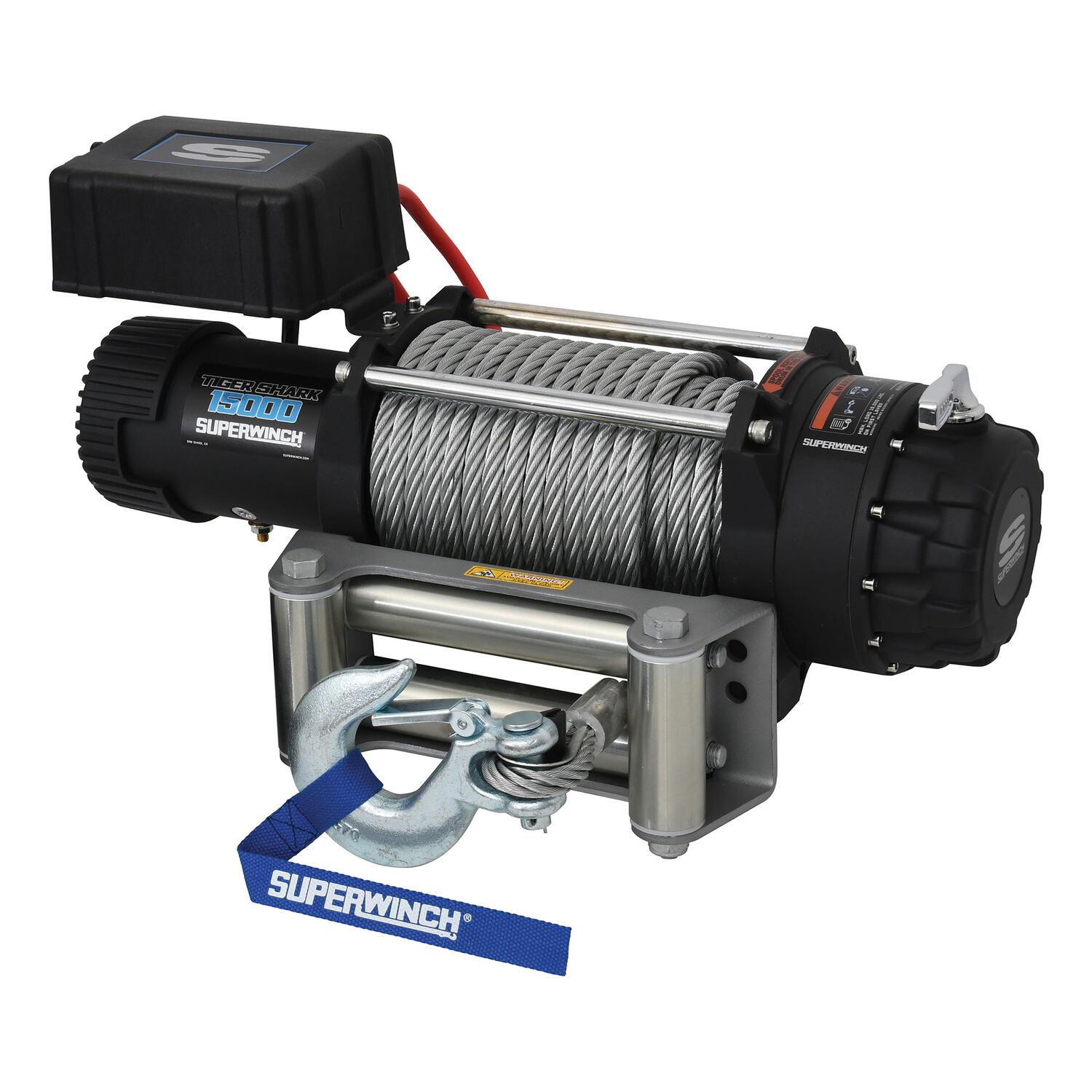 Superwinch 1515000 Tiger Shark 15000 SR Heavy-Duty Electric Winch with Synthetic Rope