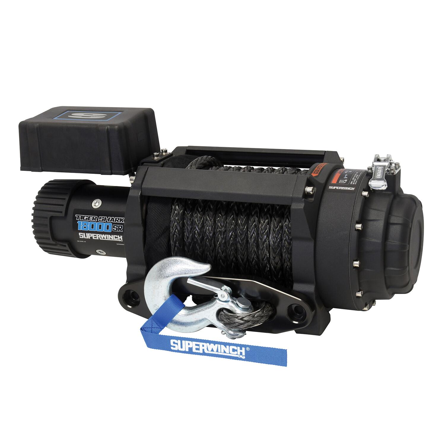 Superwinch 1518001 Tiger Shark 18000SR 12V Electric Winch with Synthetic Rope