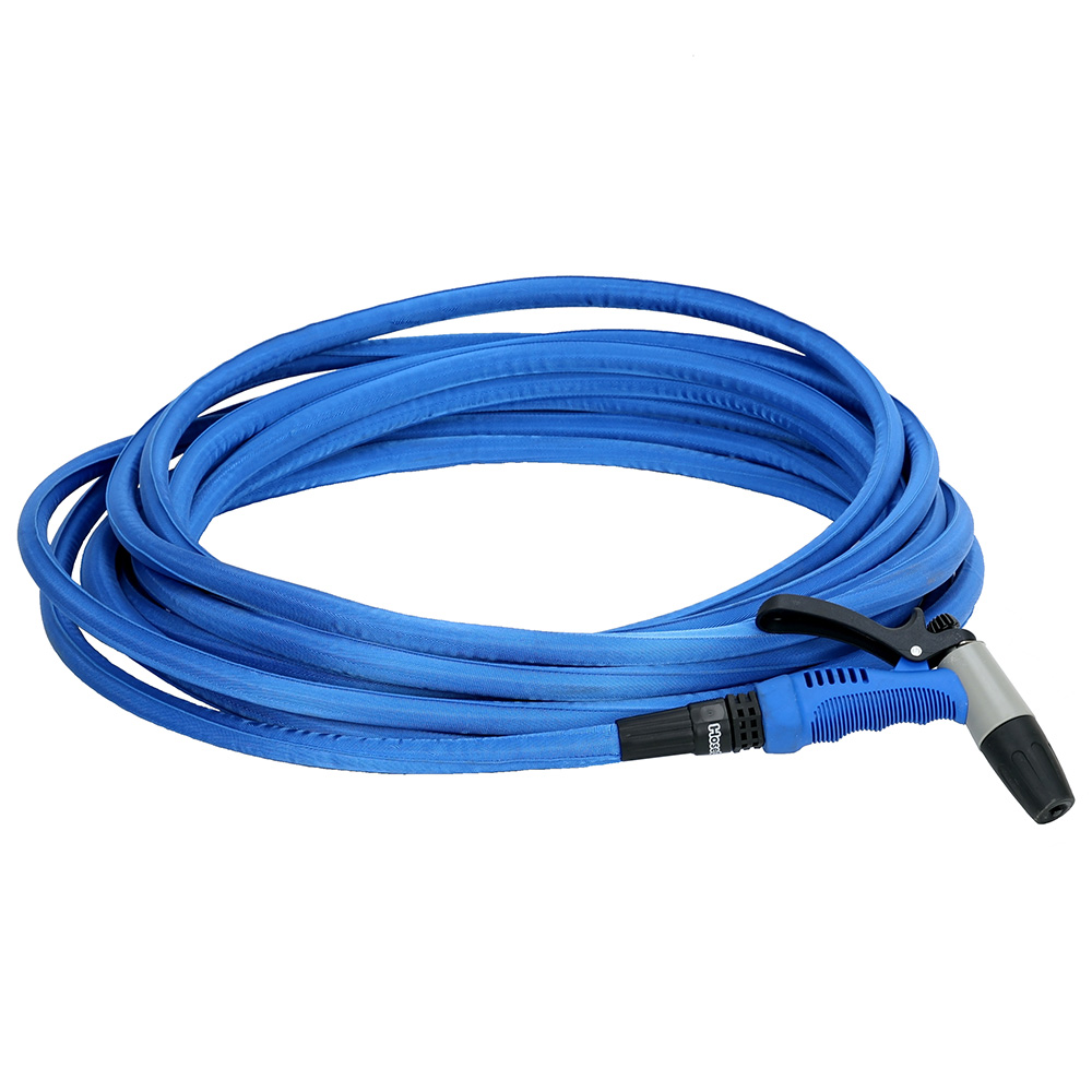 Hose Coil HF50K 50' Blue Flexible Hose Kit with Rubber Tip Nozzle