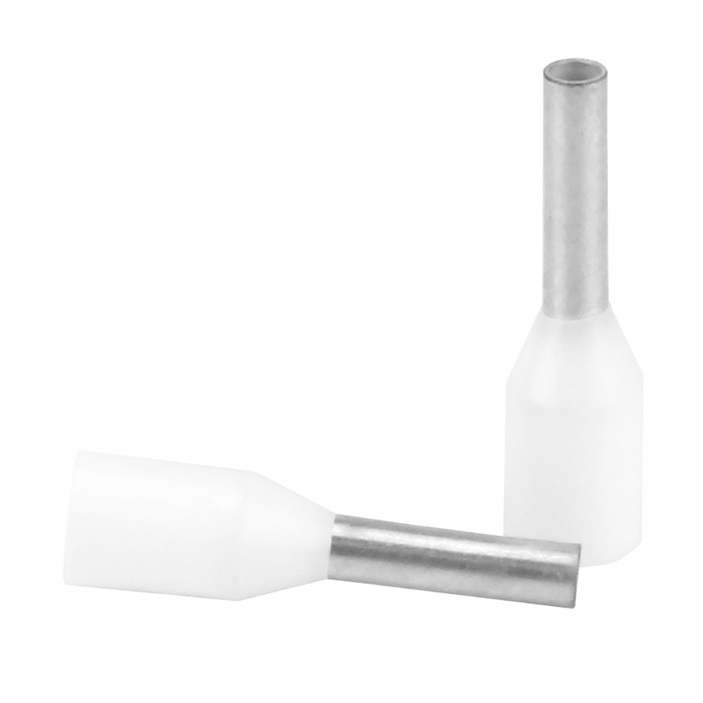 Picture of Pacer Performance TFRL20-6MM-25 White Insulated Wire Ferrules 18-20 AWG 6mm 25-Pack