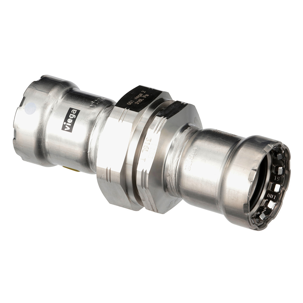 Viega 91925 MegaPress 316 Stainless Steel 1/2" Union with FKM Seal