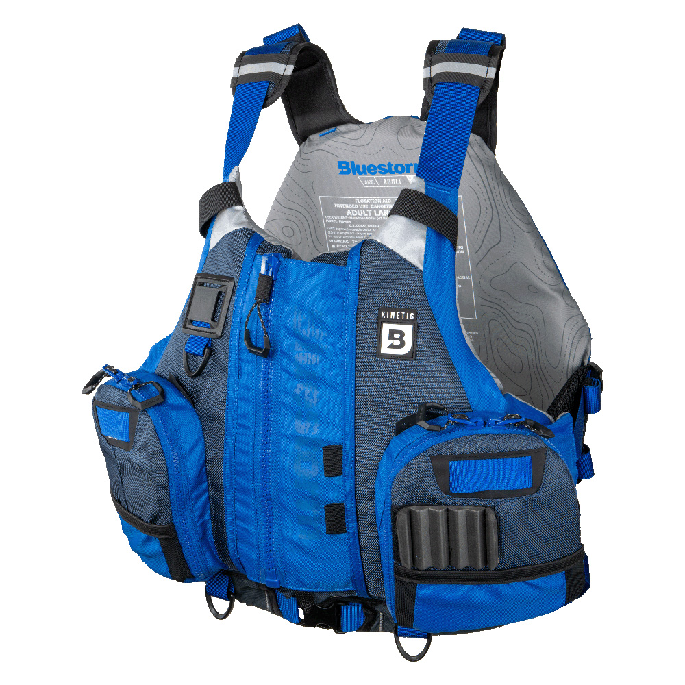 Bluestorm BS-409-BLU-S/M Kinetic Kayak Fishing Vest Life Jacket PFD Deep Blue S/M