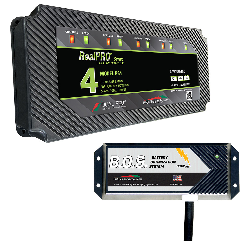 Dual Pro RS4/BOS12V2 4-Bank Battery Charger with 2-Bank B.O.S. System