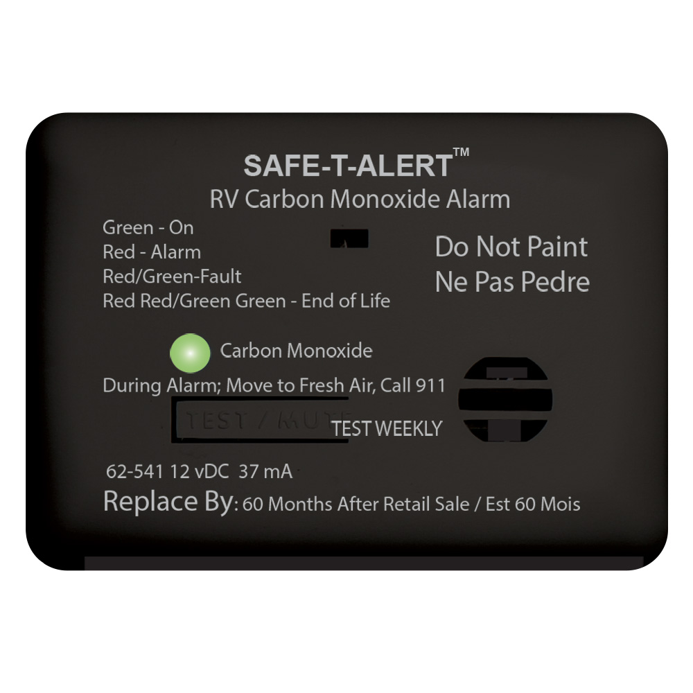 Safe-T-Alert 62-541-BL Carbon Monoxide Alarm 12V RV Surface Mount Black
