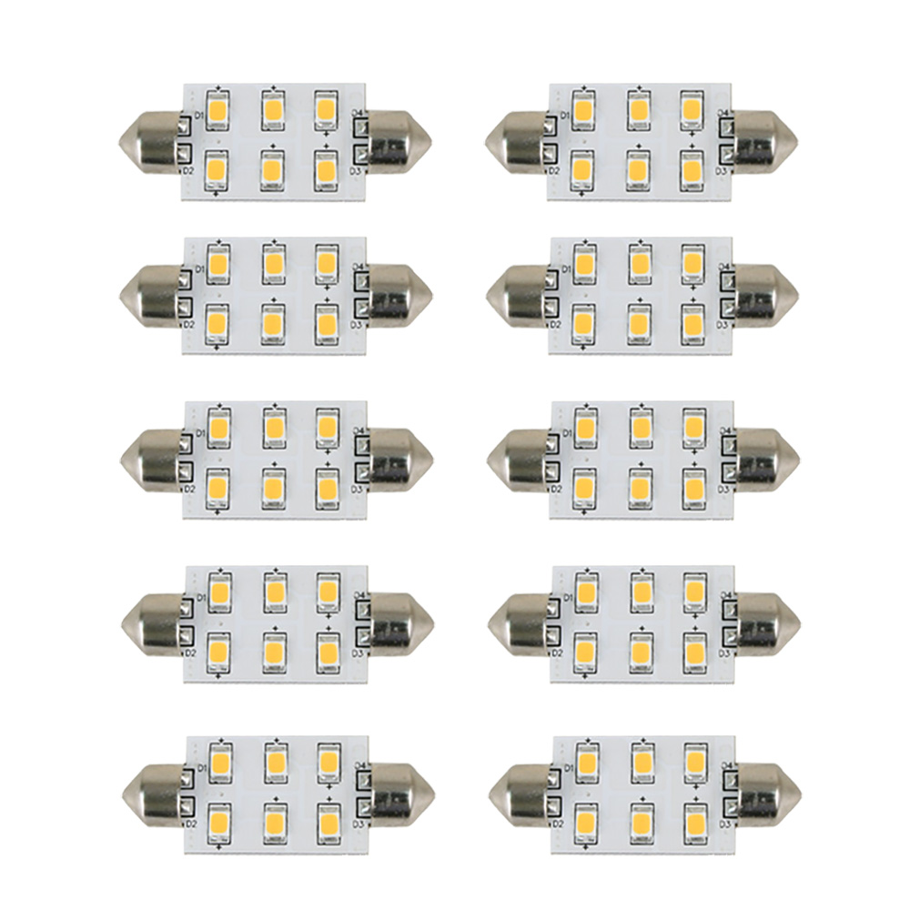 Scandvik 41176 LED Festoon Bulb 10-Pack Warm White 42mm