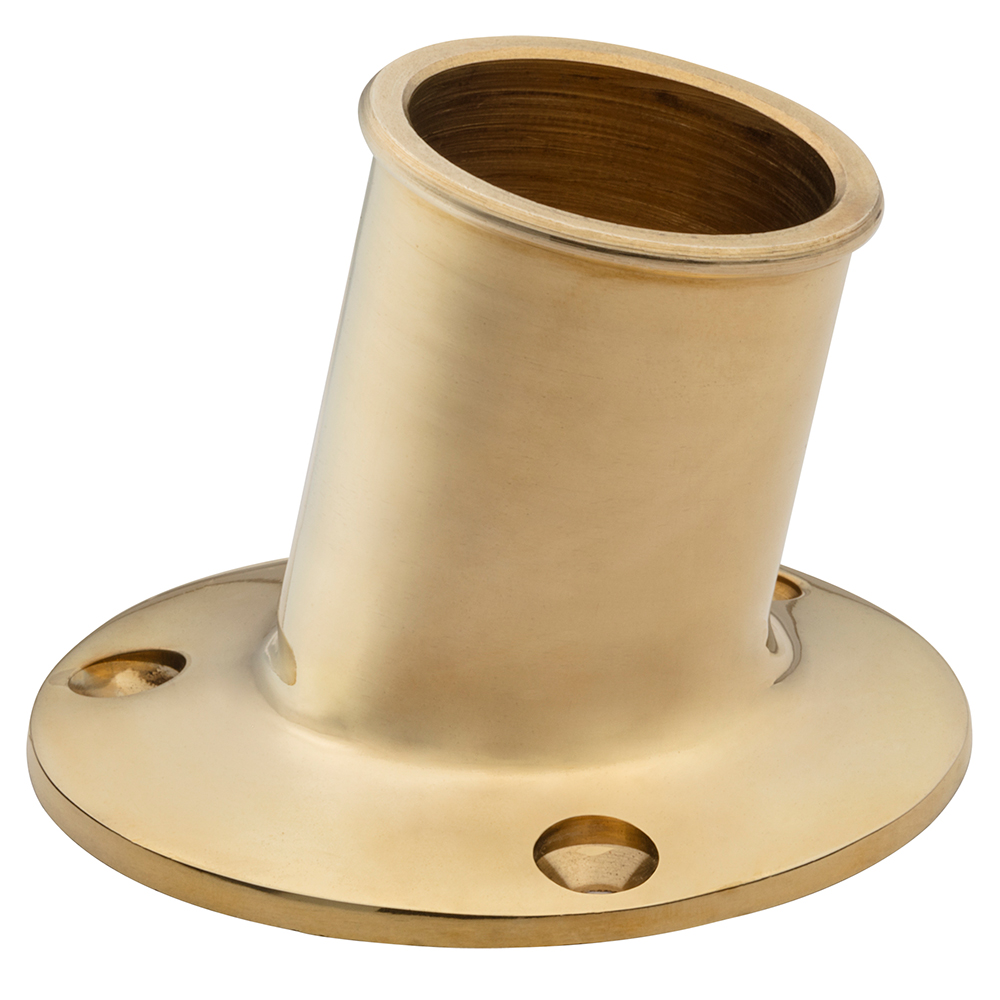 Whitecap Industries S-5003BC Top Mount Flag Pole Socket 1-1/4" Polished Brass