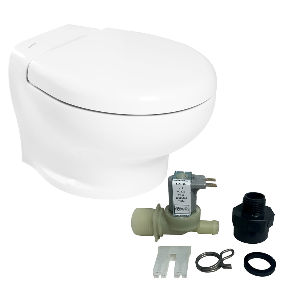 Thetford T-NAN012PW/TSFT/NA-FWKIT Nano Touch Compact Marine Toilet Freshwater Kit 12V