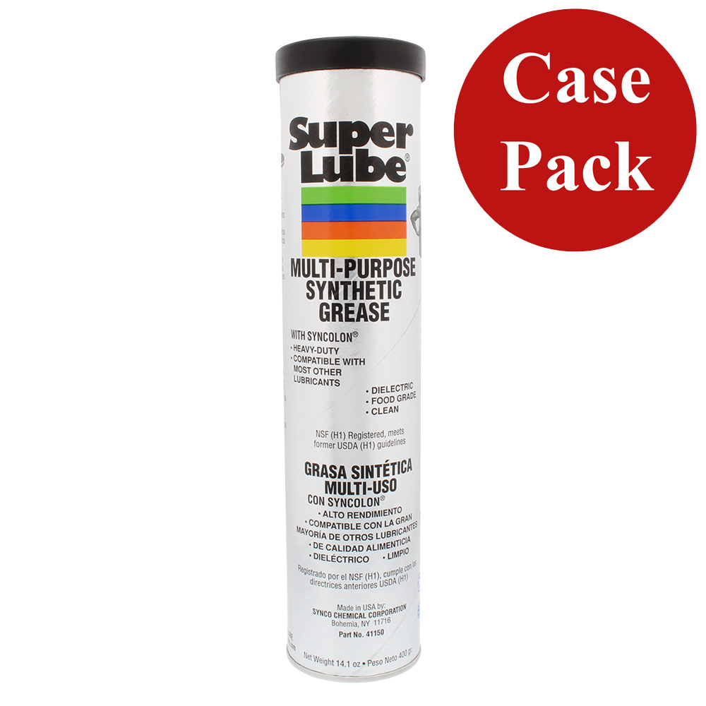 Super Lube 41150-CASE Multi-Purpose Synthetic Grease 14.1oz Cartridge Case of 12