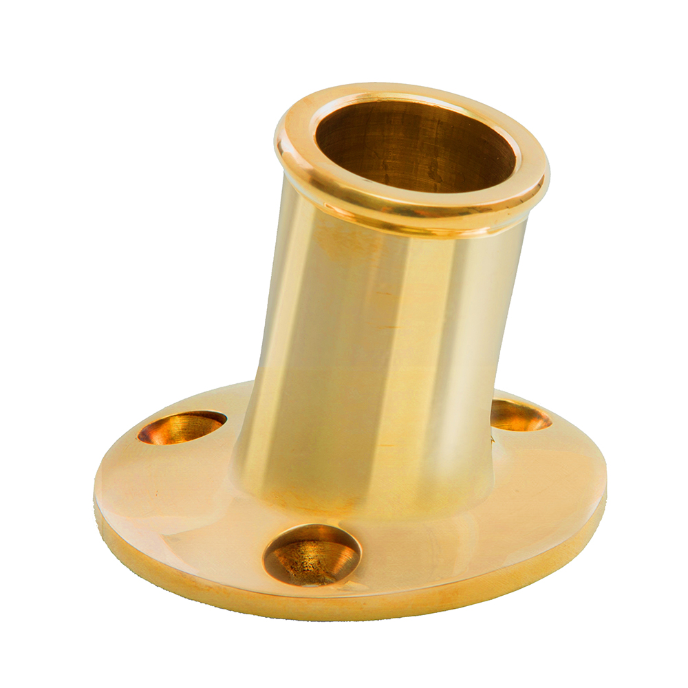 Whitecap Industries S-5001B Top Mounted Flag Pole Socket Polished Brass 3/4" ID