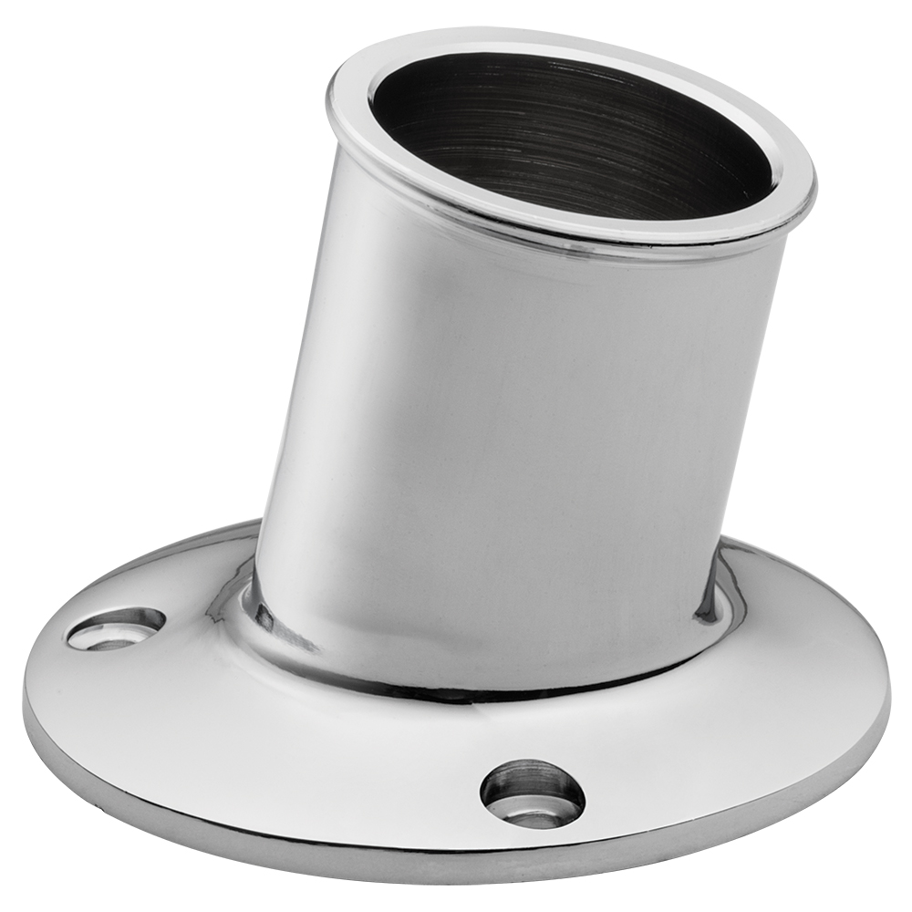 Whitecap Industries S-5003 Top Mounted Flag Pole Socket Chrome Plated Brass 1-1/4 Inch
