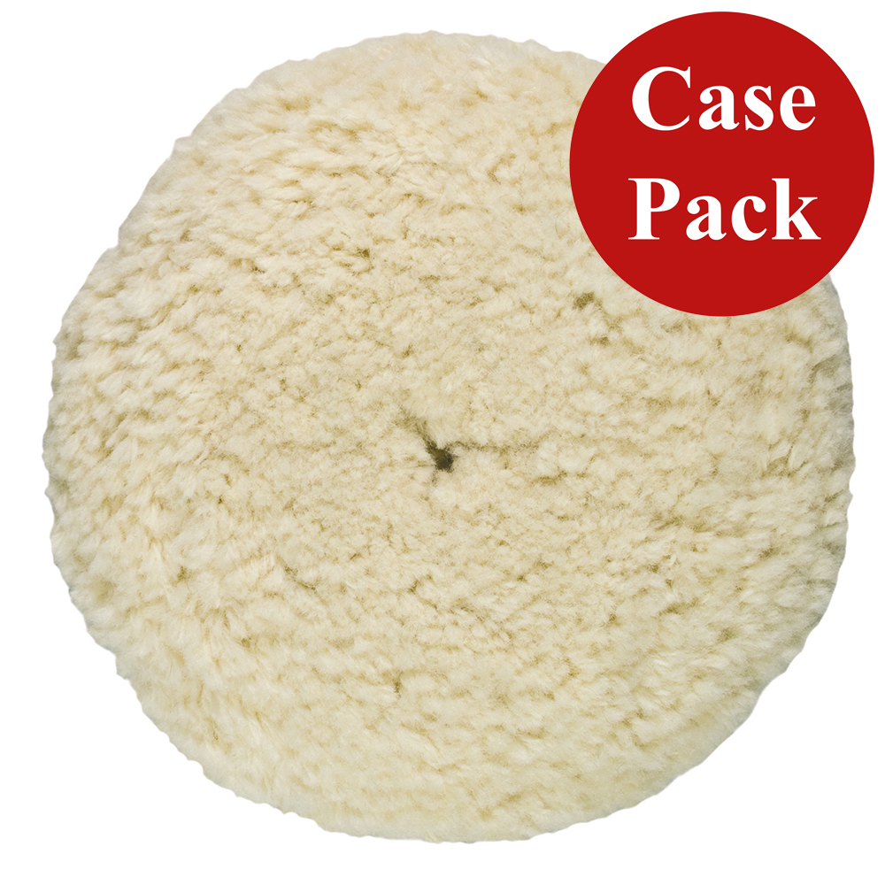 Presta 810176CASE Rotary Wool Buffing Pad White Heavy Cut 1.25" Nap Case of 12