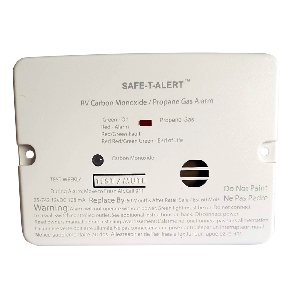 Safe-T-Alert 25-742-WHT Combo Carbon Monoxide and Propane Gas Alarm Flush Mount White