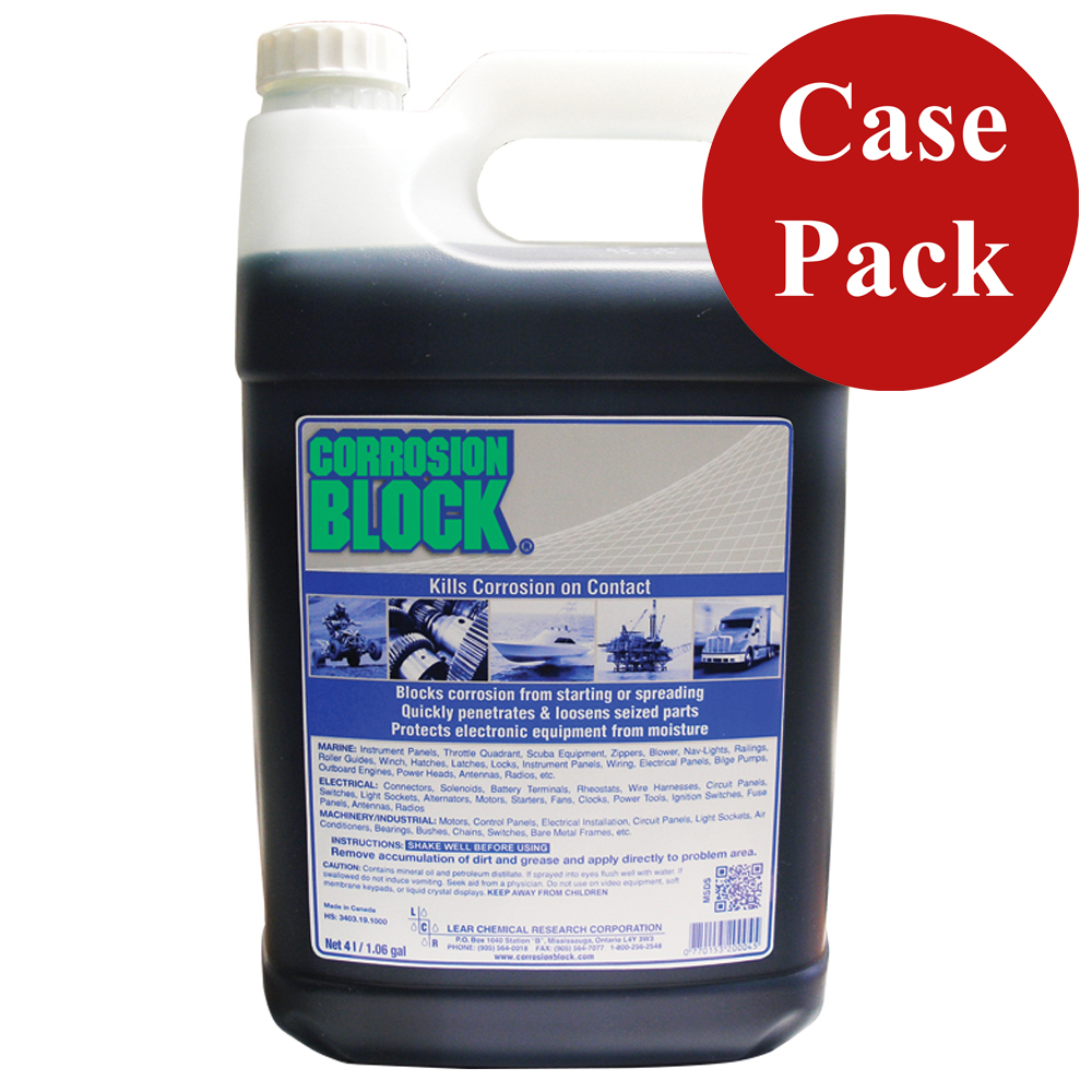 Corrosion Block 20004CASE 4 Liter Refill Case of 4 Non-Flammable Marine Corrosion Protection