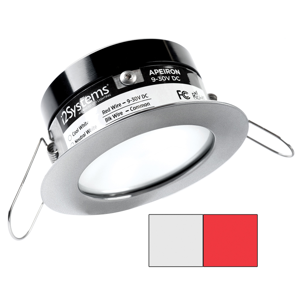 I2Systems A503-41AAG-H Apeiron Pro 3W Spring Mount LED Light - Cool White/Red - Brushed Nickel