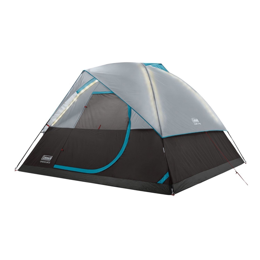 Coleman 2000035457 OneSource Rechargeable 4-Person Camping Dome Tent with LED Lighting