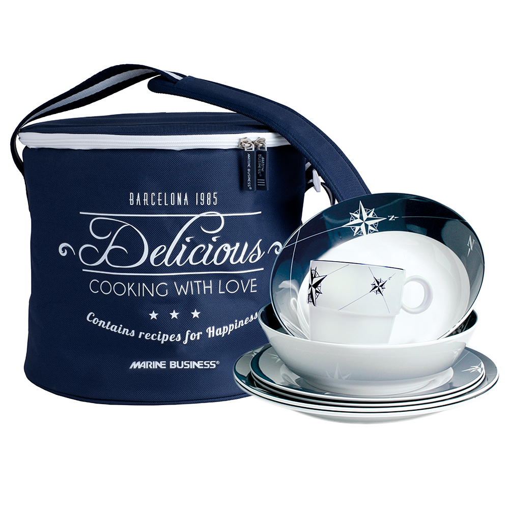 Marine Business S.A. 15147 Northwind 16-Piece Melamine Tableware Set with Basket