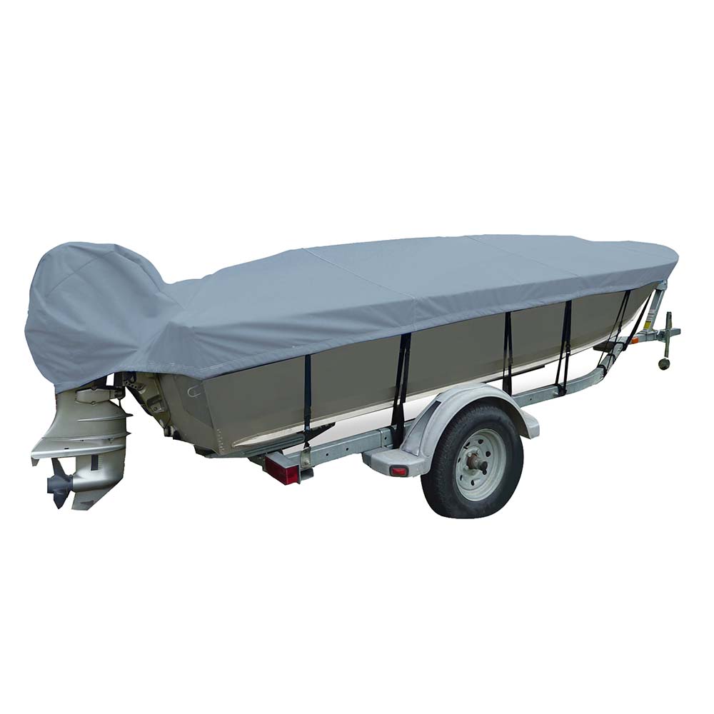 Carver Covers 70126F-10 Poly-Flex II Boat Cover for 16.5' V-Hull Fishing Boats Grey
