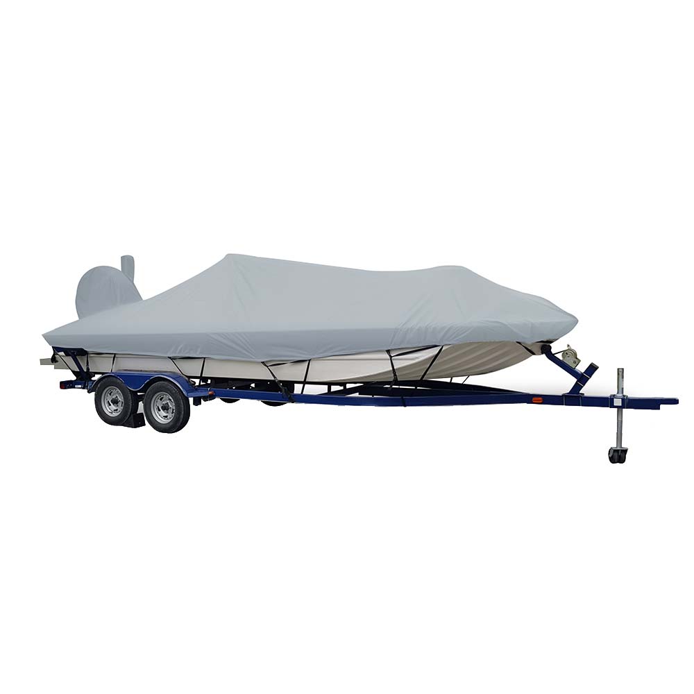 Carver Covers 71421XS-11 Sun-DURA Extra Wide Boat Cover for 21.5' Aluminum Jon Boats Grey