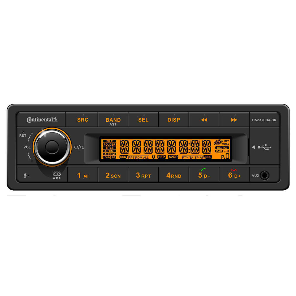 Continental TR4512UBA-OR CONTINENTAL STEREO W/PA SYSTEM AM/FM/USB/MP3/WMA/BT - 12V