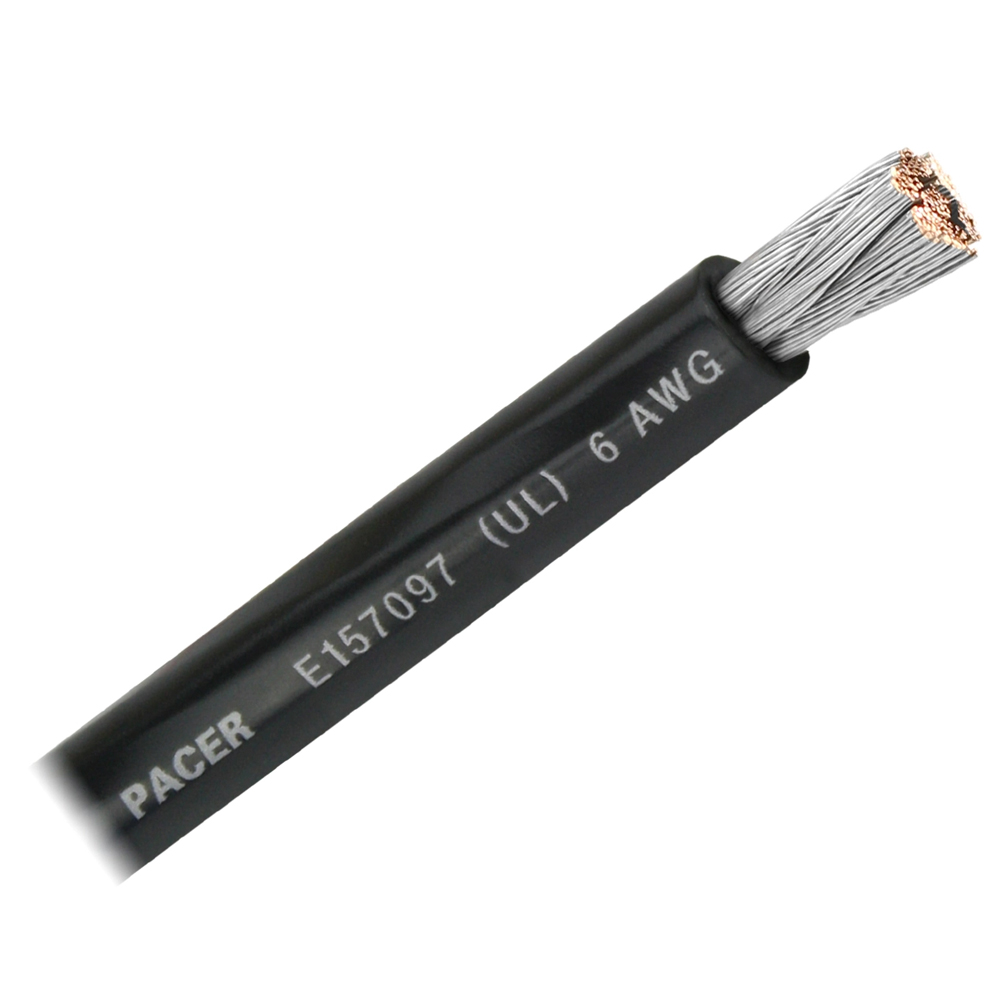 Pacer Performance WUL6BK-FT Pacer Black 6 Awg Battery   Cable Sold By The Foot