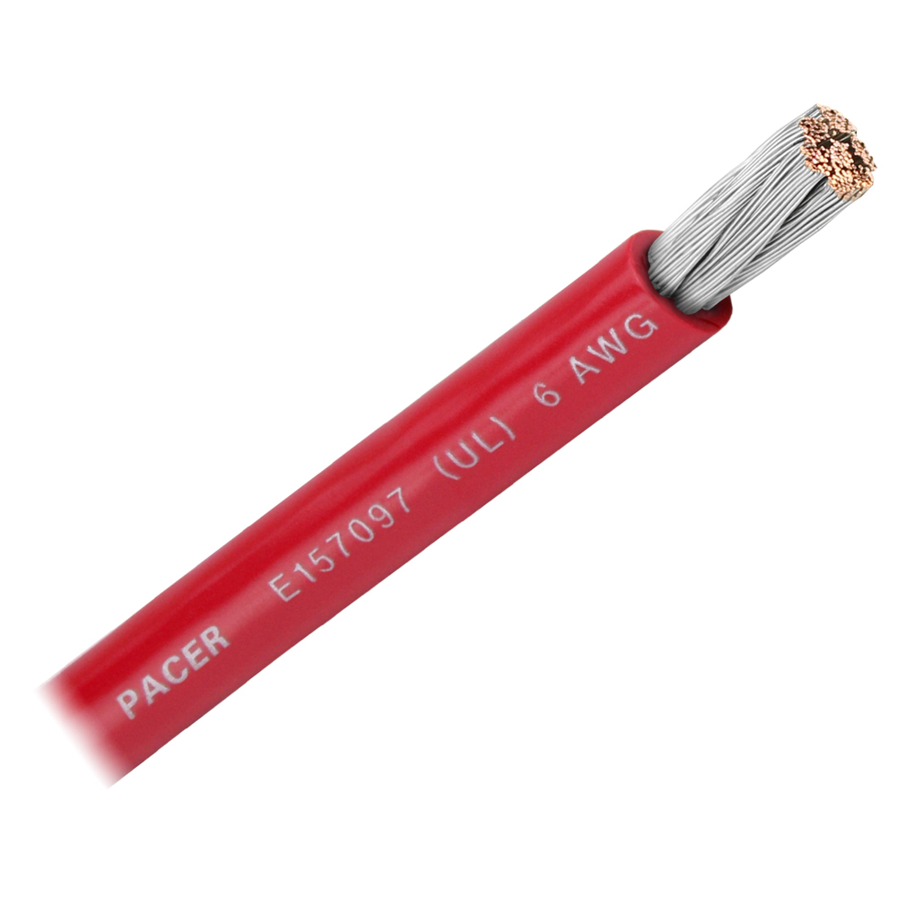 Pacer Performance WUL6RD-FT Red 6 AWG Marine Battery Cable - Sold Per Foot
