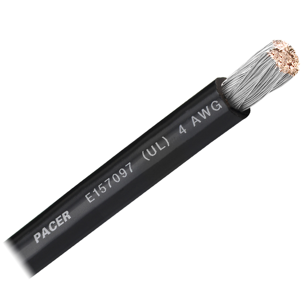 Pacer Performance WUL4BK-FT Pacer Black 4 Awg Battery   Cable Sold By The Foot