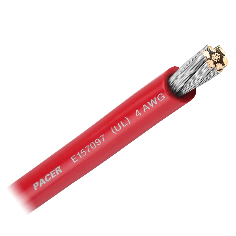 Pacer Performance WUL4RD-FT Red 4 AWG Marine Battery Cable Tinned Copper