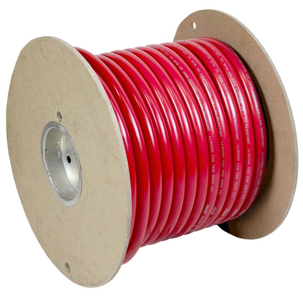 Pacer Performance WUL2RD-100 Red 2 AWG Marine Battery Cable 100 Foot