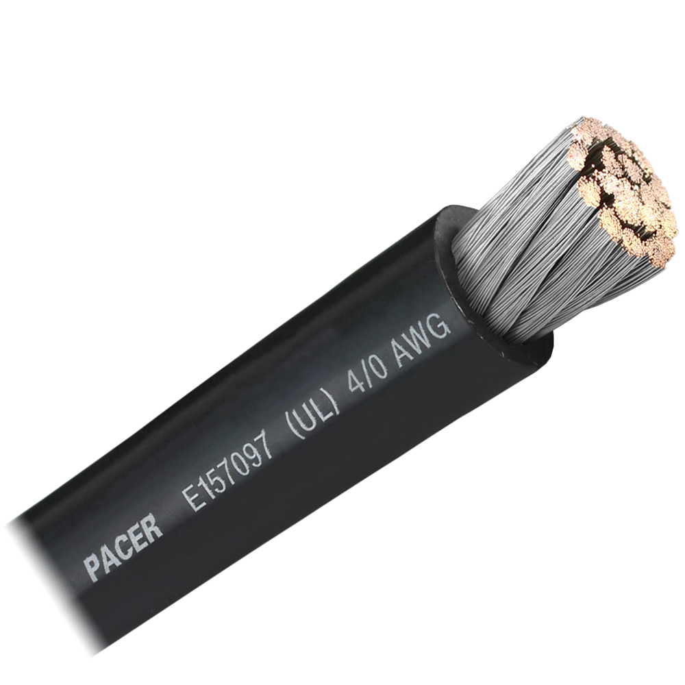Pacer Performance WUL4/0BK-FT 4/0 AWG Tinned Copper Marine Battery Cable Black - Per Foot