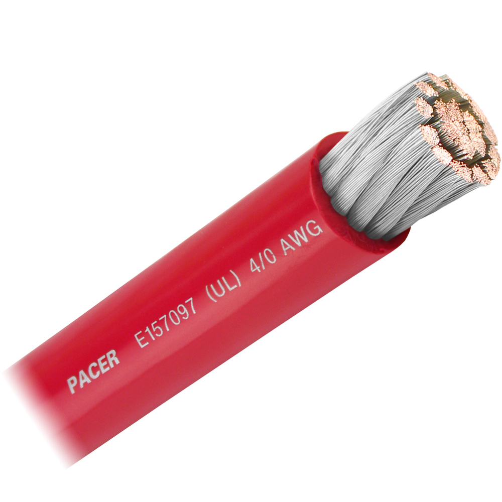 Picture of Pacer Performance WUL4/0RD-FT Red 4/0 AWG Marine Battery Cable - Sold by the Foot
