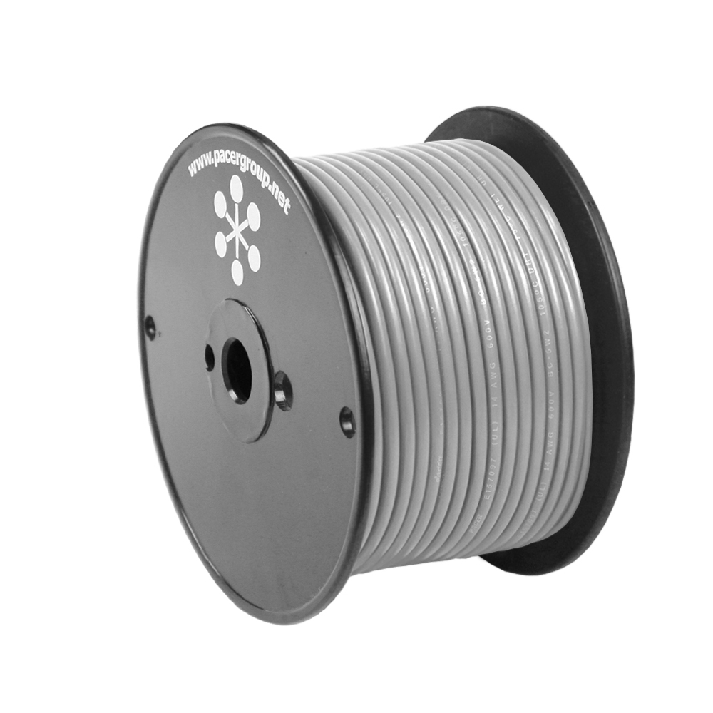 Pacer Performance WUL16GY-100 Grey 16 AWG Marine Primary Wire 100 Foot