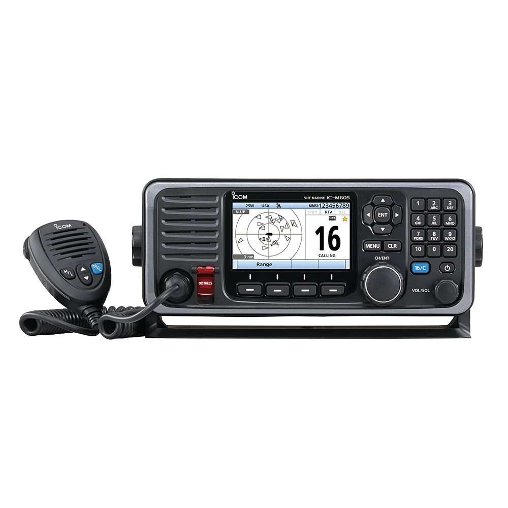 Icom M605 41 Fixed Mount VHF Radio with Color Display & AIS Receiver