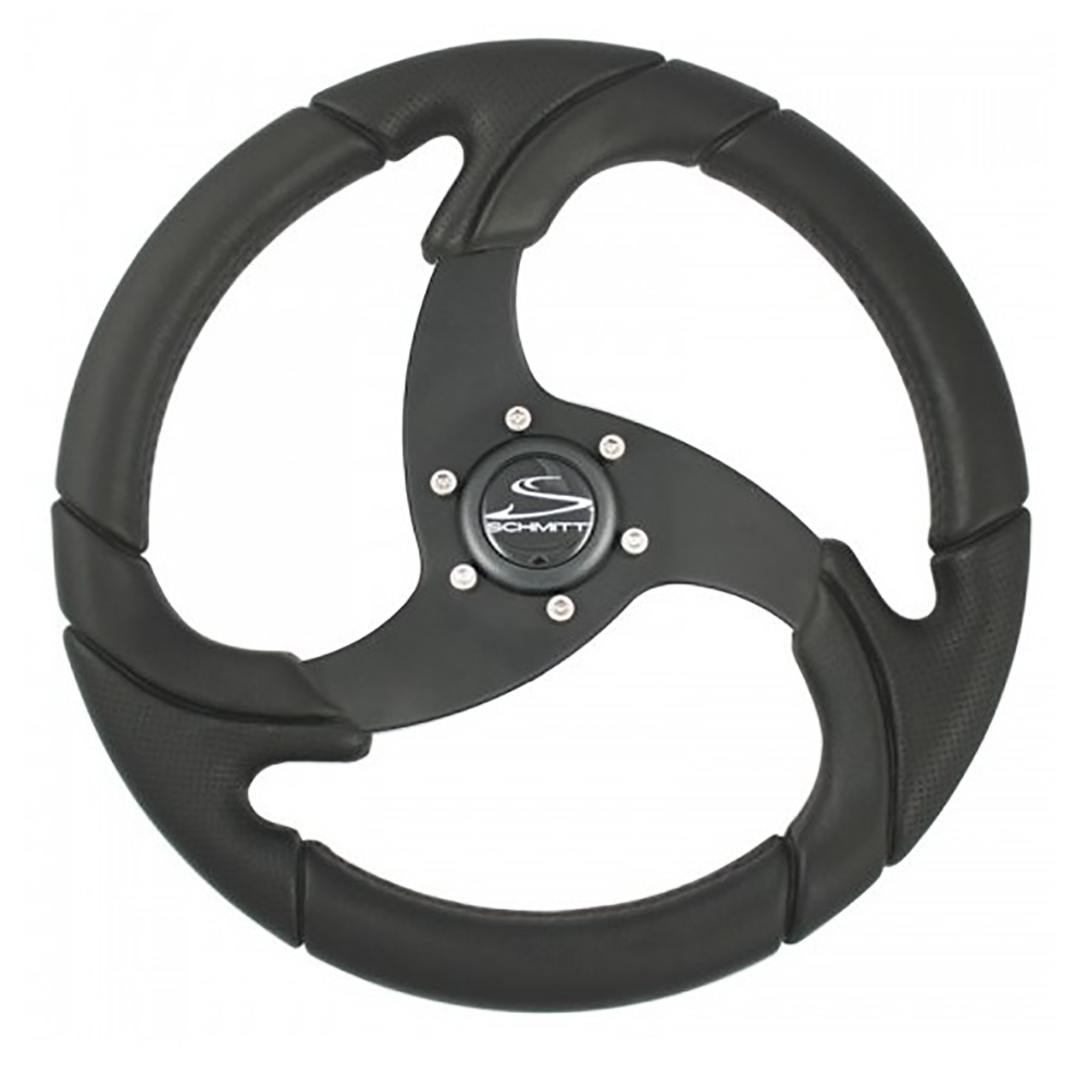 Schmitt Marine Steering Wheels PU026104-R Folletto 14.2" Black Polished Polyurethane Wheel 3/4" Tapered