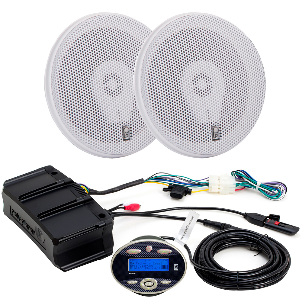 Poly Planar ME70BTW8505W Marine Amplifier Package with Bluetooth & 5" Speakers