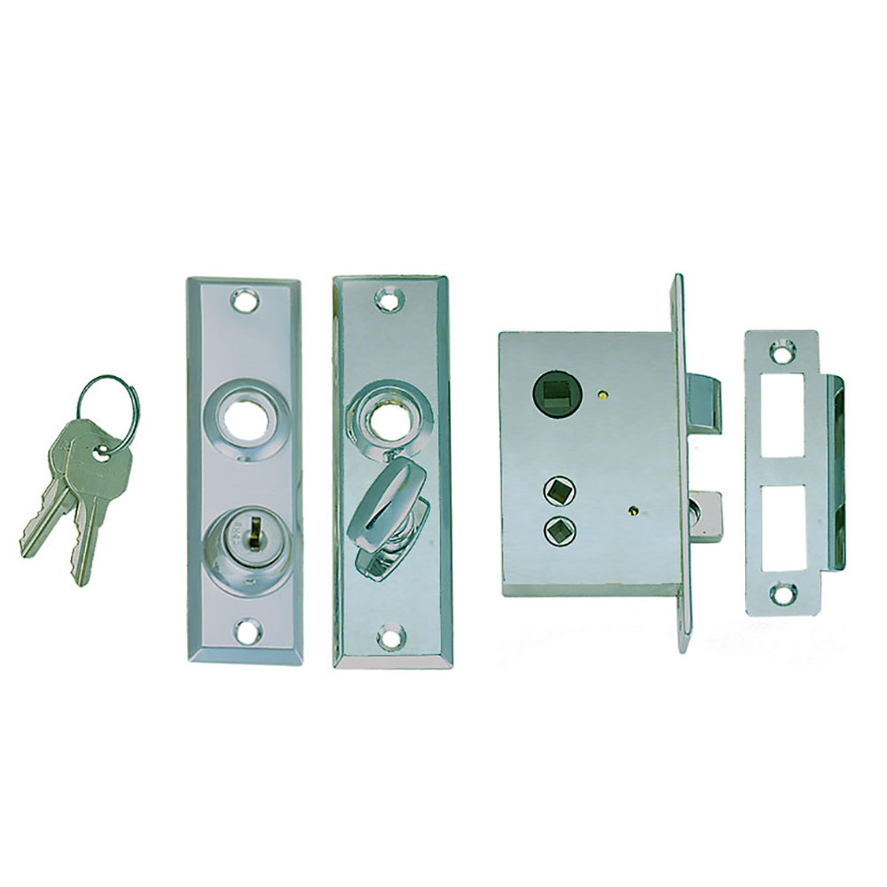 Perko 0927DP0CHR Mortise Lock Set for Marine Cabin Doors