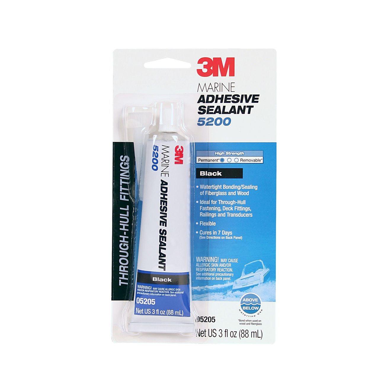 3M 7000118402 Marine Adhesive Sealant 5200 Fast Cure Black 3 oz Tube