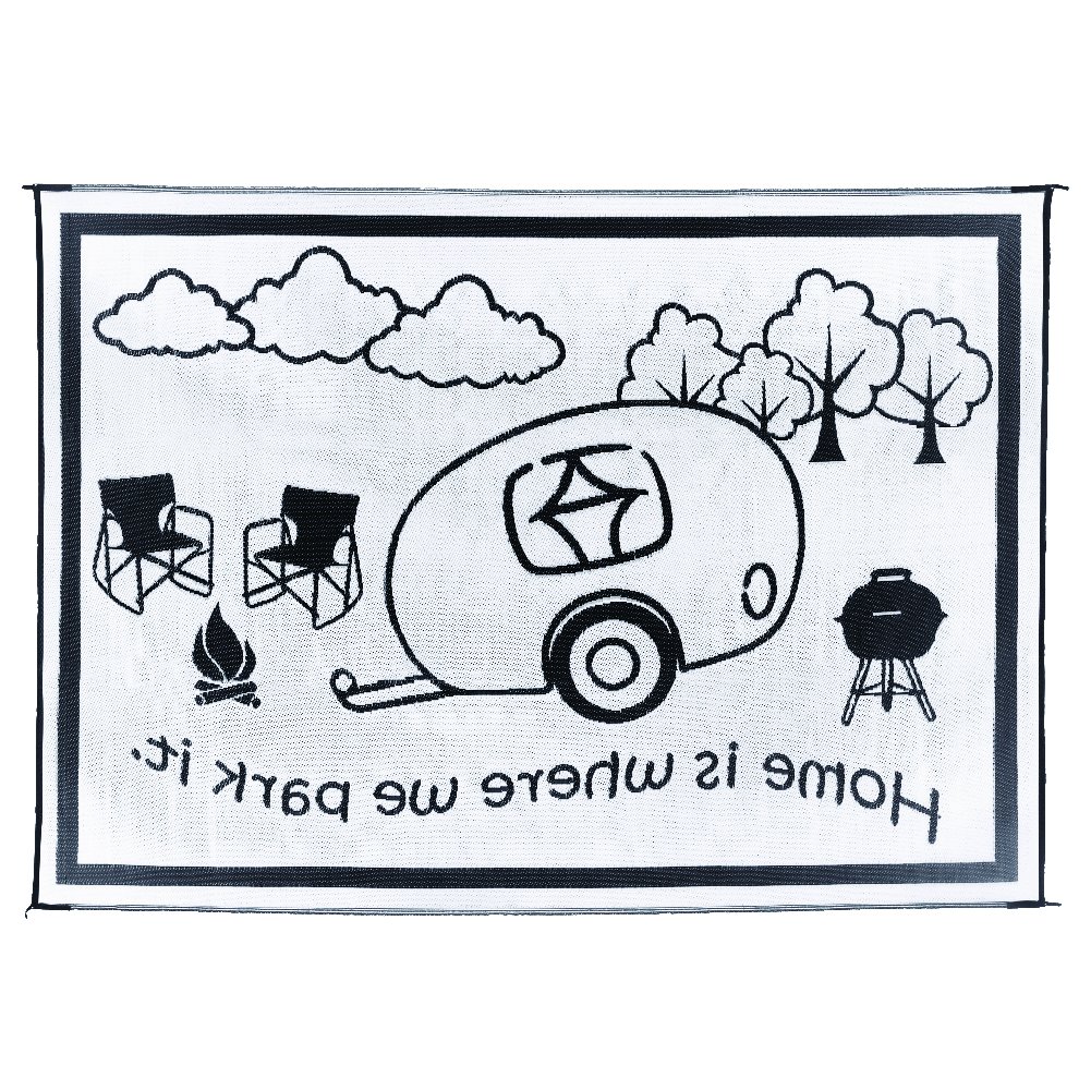 Ming's Mark RH8111 Reversible RV Home Mat 8' x 11' Black/White