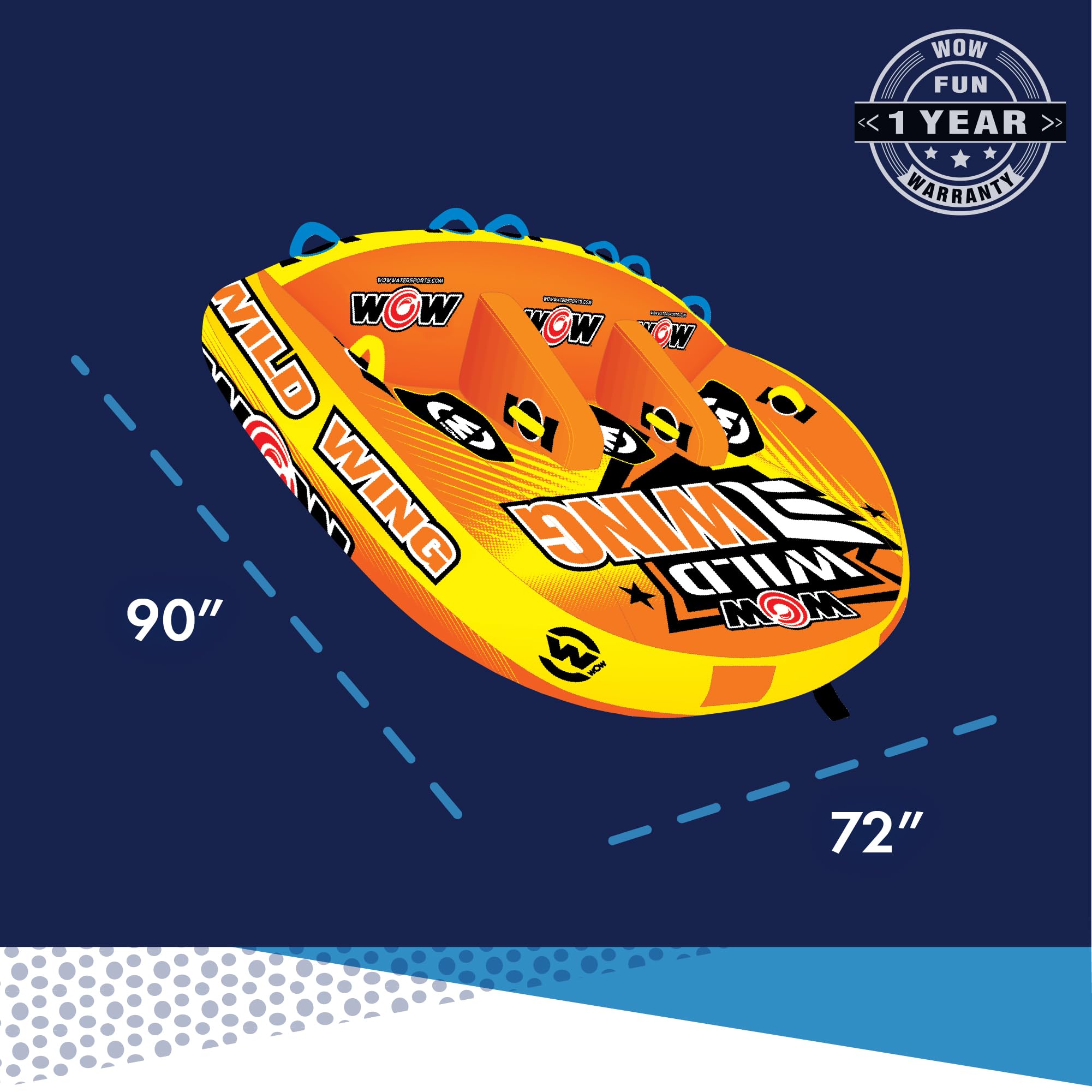 WOW Sports 181130 Wild Wing 3-Person Towable Tube