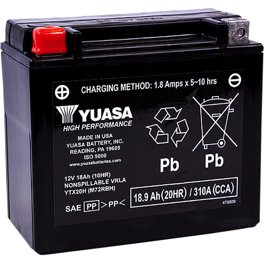 Picture of Yuasa YUAM72RBH YTX20H-BS Maintenance Free AGM Battery 12V 310 CCA